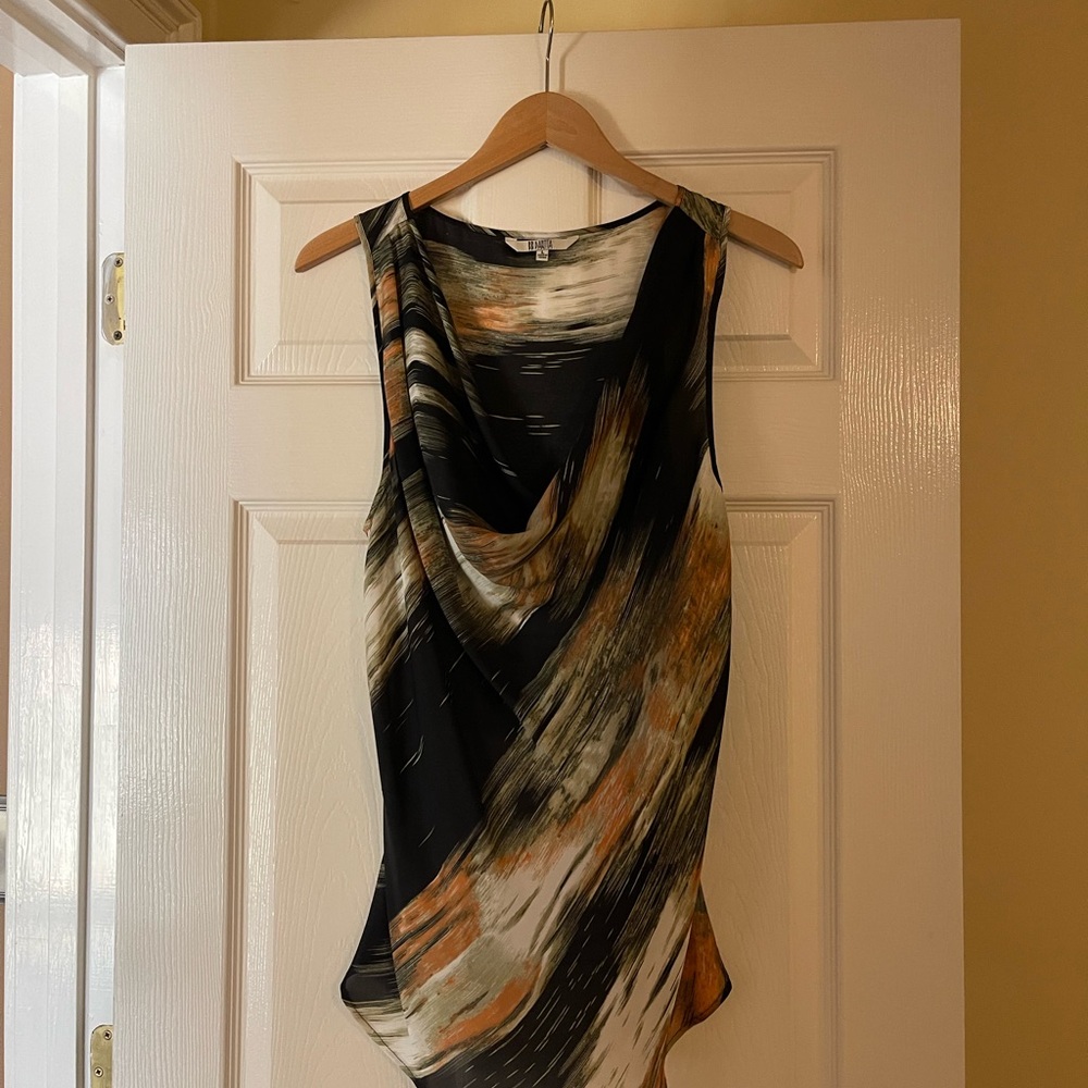 BB Dakota Asymmetrical Black and Orange Dress
